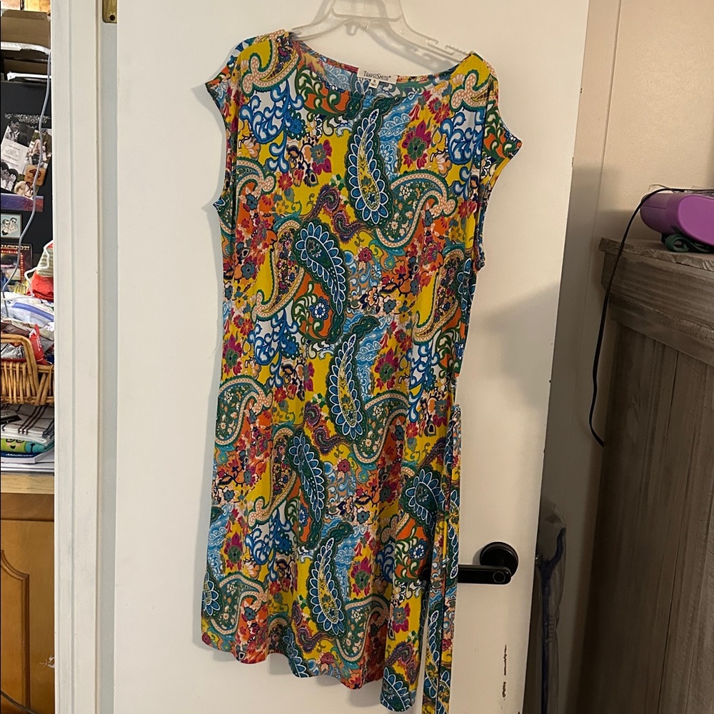 TravelSmith Colorful Paisley Print Dress